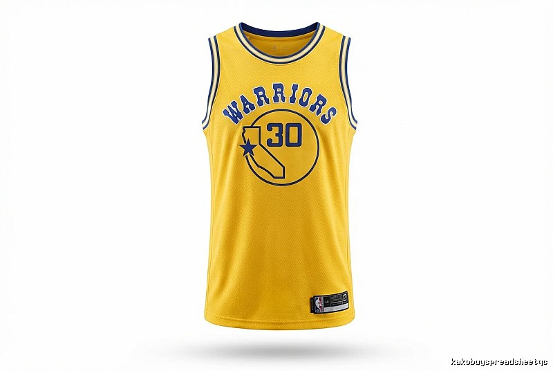 The No. 30 yellow jersey of the Golden State Warriors of Curry.
