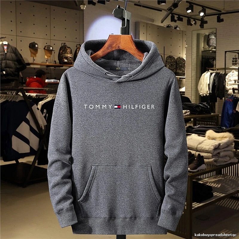 Tommy Hilfiger Dark Gray Logo Hoodie Weekend Wear