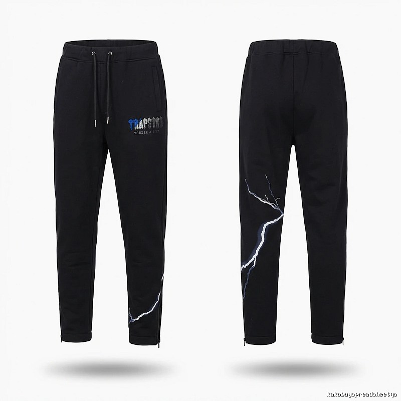 Trapstar Lightning Trendy Cool Black Sweatpants
