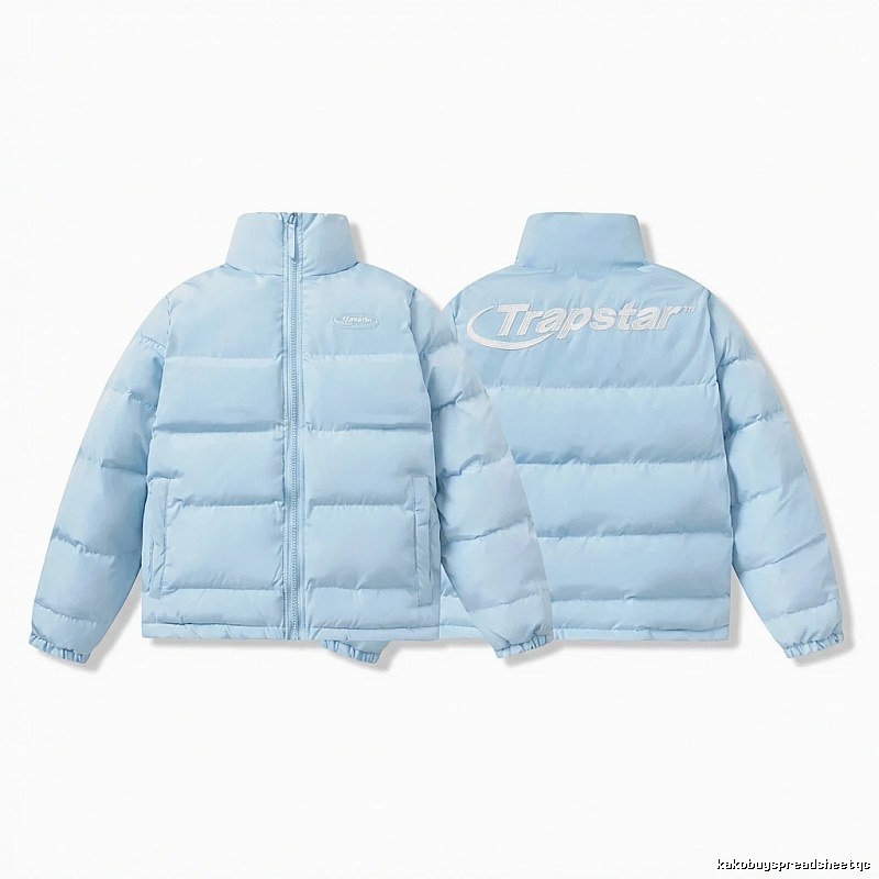Trapstar trendy and cool style light blue down jacket