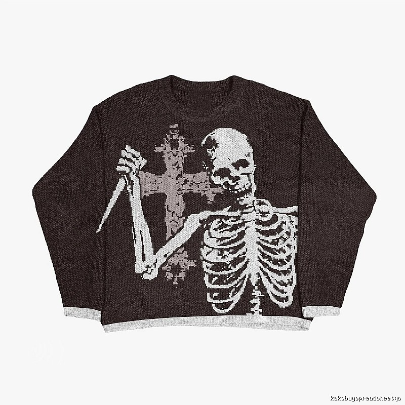 Travel Anime graphic sweater Black Knit Top with Modern Look