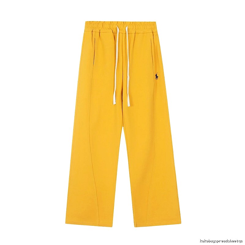 Travel Drawstring Straight Pants by RalphLauren - Mustard Yellow