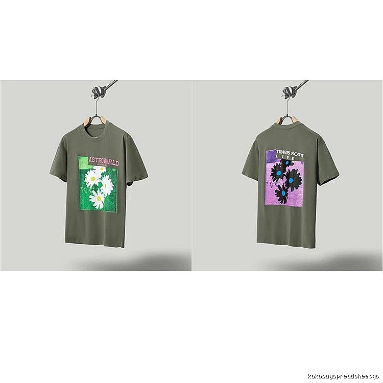 Travis Scott AstroWorld Vintage Army Green Short-Sleeve T-Shirt
