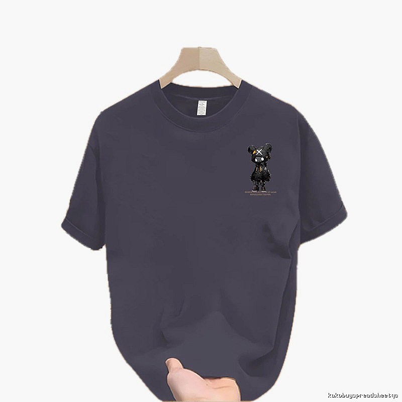 Trendy Brand Gloomy Bear Street Style Gray-Blue Short Sleeve T-shirt