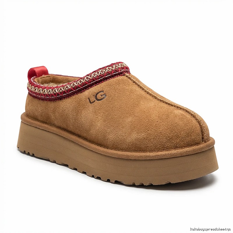 UGG retro-style brown and red - edged thick - soled shoes