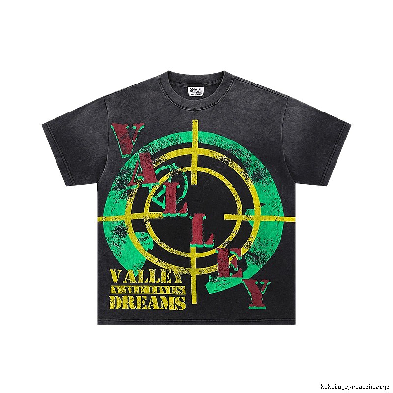 Valley Vintage Bullseye Print Charcoal Black T-Shirt