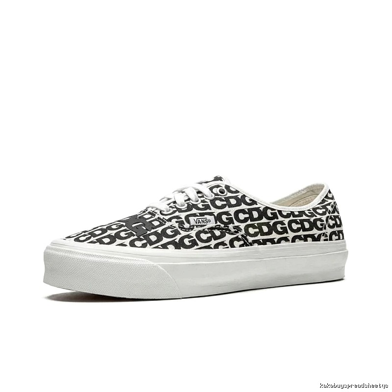 Vans CDG Printed Black and White Canvas Shoes