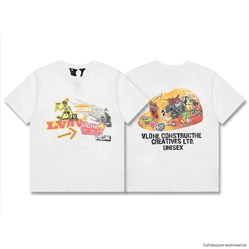 Vlone printed trendy white T-shirt