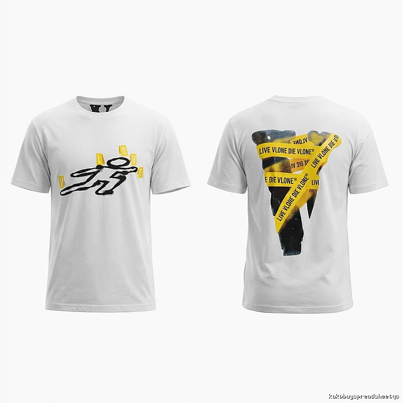 Vlone's trendy and cool white T-shirt with personality.