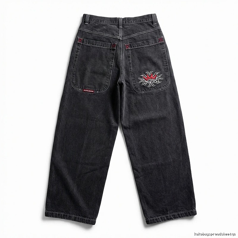 Y2K style retro black jeans