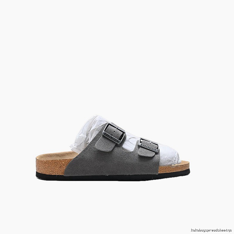 BIRKENSTOCK Classic Casual Style Grey Slide Sandals
