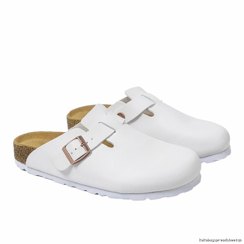 BIRKENSTOCK minimalist style white mule shoes
