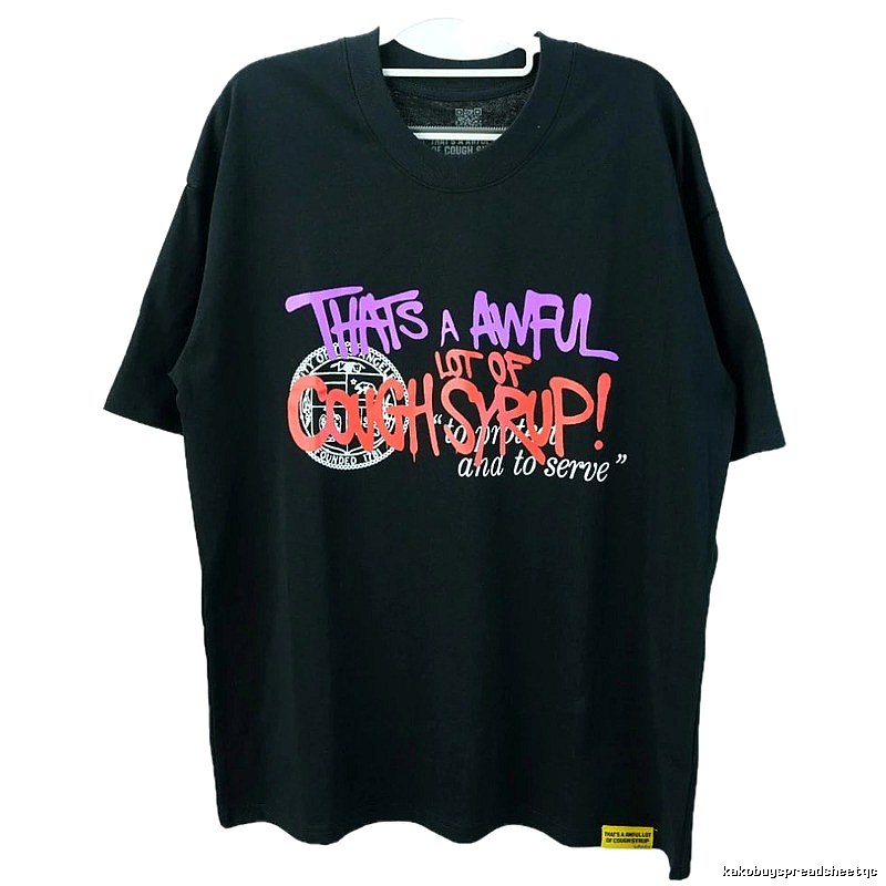 CoughSyrup Graffiti Street Style Black T-shirt