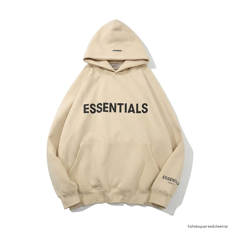ESSENTIALS minimalist style beige hoodie
