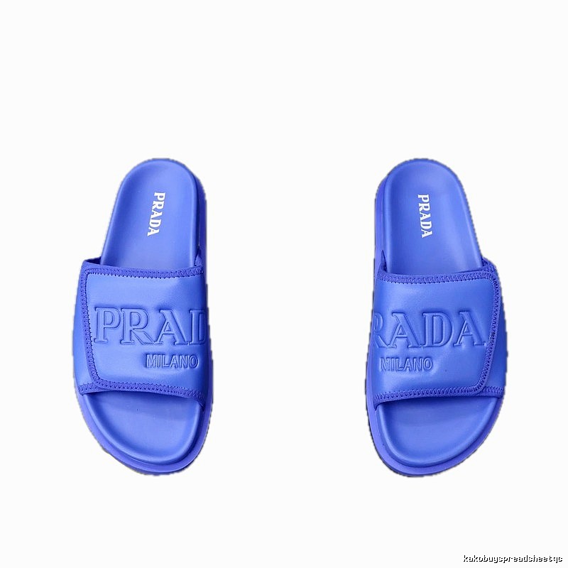 Prada Embossed Casual Purple Slides